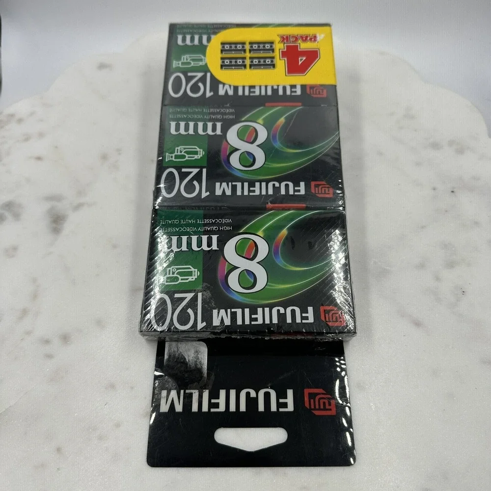NISP 4-pack Fujifilm 8mm Video 120 minute P6-120 High Quality VideoCassette